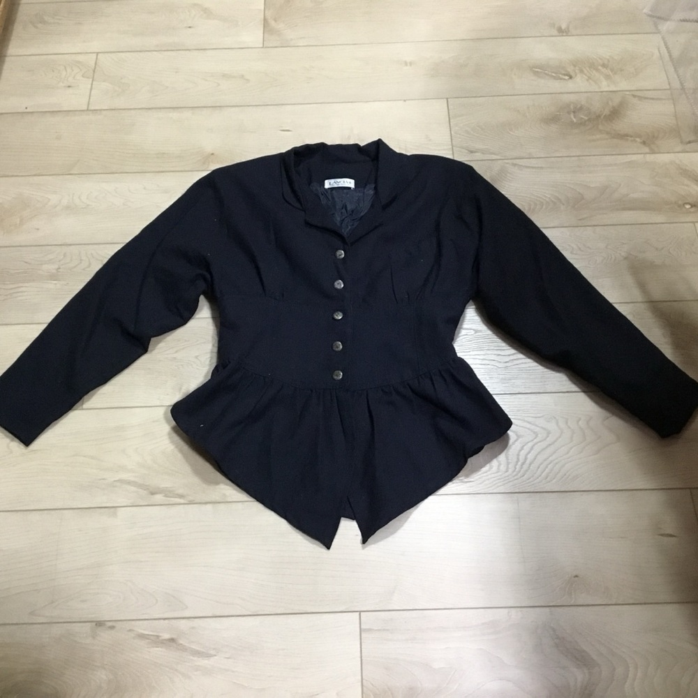 Elegant Navy Peplum Blazer